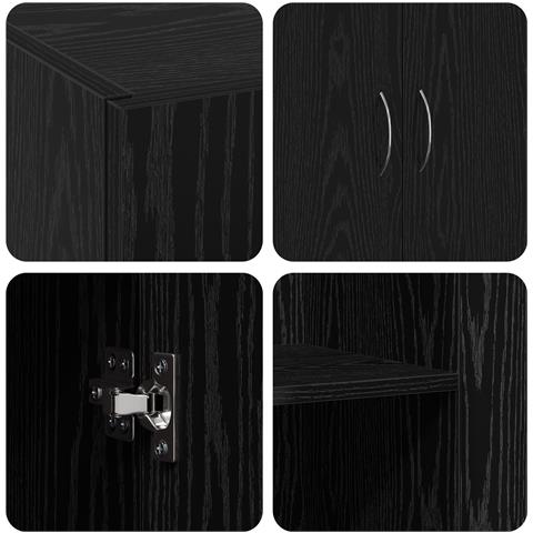 Armadio Ufficio Rovere Nero 60x32x77.5 cm Legno Ingegnerizzato - Foto 9