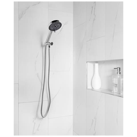 Kit Doccia Con Soffione E Flessibile Mapiri 6 Funzioni Argento - Foto 1