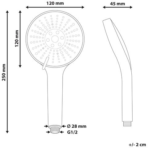 Kit Doccia Con Soffione E Flessibile Mapiri 6 Funzioni Argento - Foto 7