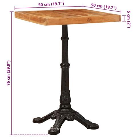 Tavolo bistrot Marrone 50 x 50 x 76 cm legno massello di acacia - Foto 9