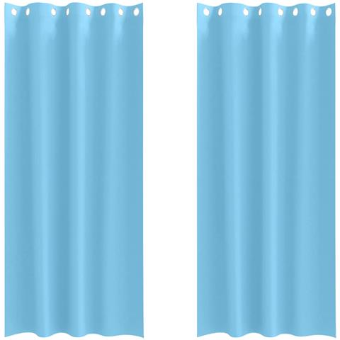 Tende con tende 2 pcs Azzurro 245x140cm Poliestere - Foto 1