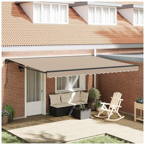 Tenda Retrattile Beige 450x300 cm Tessuto - Foto 2