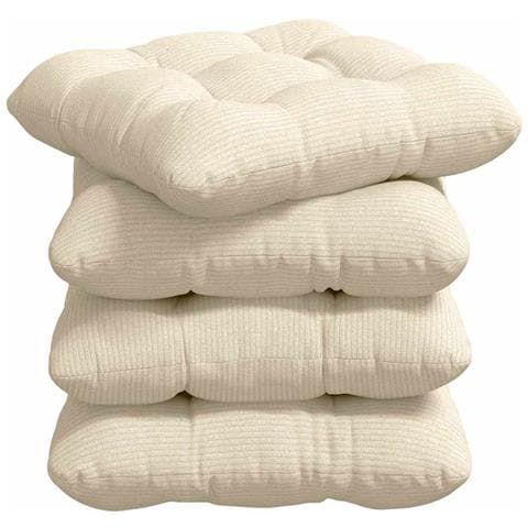 Cuscini per Seduta 4 pcs Crema 45 x 45 cm Tessuto in Cords - Foto 1