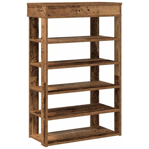 Scarpiera Legno Antico 60x30x98 cm in Legno Multistrato - Foto 1