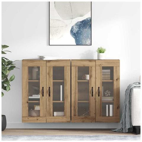 Armadi da Parete 2 pcs Rovere artigianale 69,5 x 34 x 90 cm - Foto 2