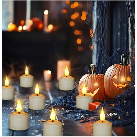Candele Led Tealight Natalizie Di Halloween - Confezione Da 6 Con Telecomando - Foto 2
