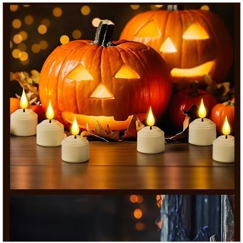 Candele Led Tealight Natalizie Di Halloween - Confezione Da 6 Con Telecomando - Foto 7