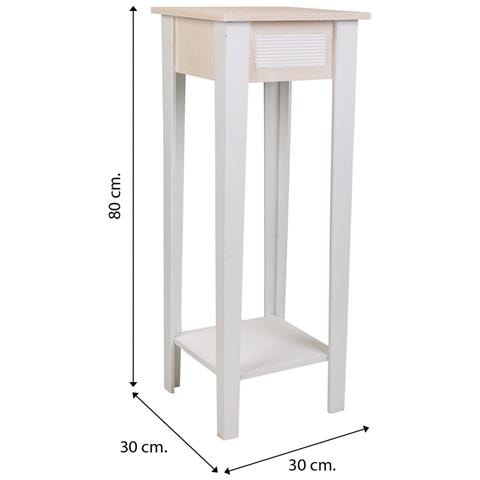 Supporto Per Vaso In Legno Bianco 30x30x80 - Foto 6