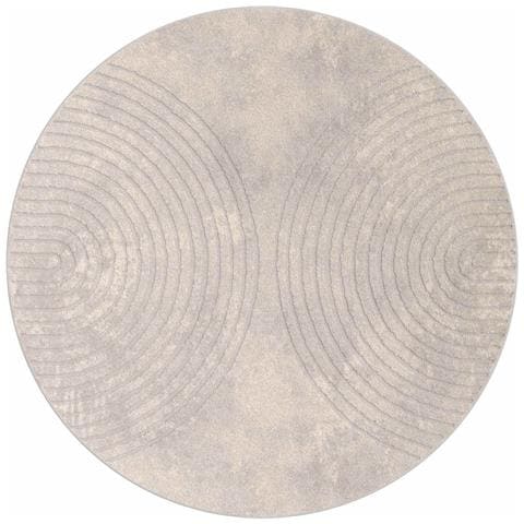 Tappeti per area Rotondo HUARTE Beige Ø 160 CM Poliestere - Foto 1