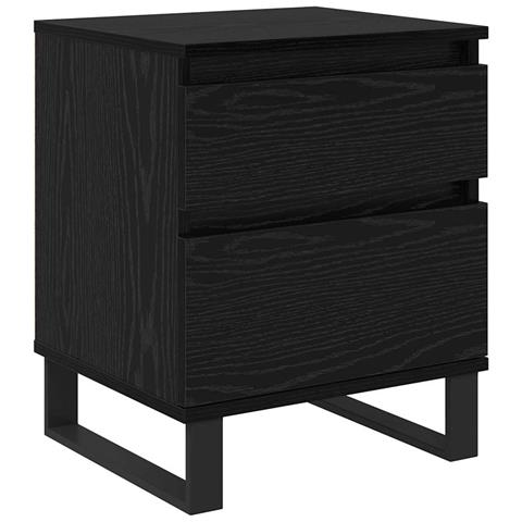 Armadio da Notte Rovere Nero 40 x 35 x 50 cm Legno multistrato - Foto 1
