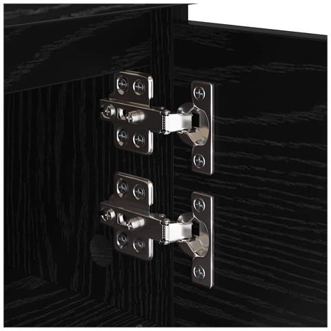 Armadio da Notte Rovere Nero 40 x 35 x 50 cm Legno multistrato - Foto 9