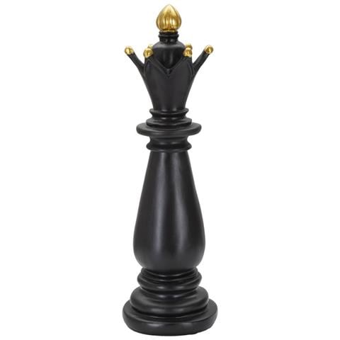 Scultura Alfiere Degli Scacchi In Resina Nera E Oro - Foto 1