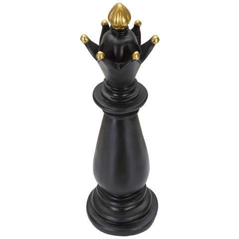 Scultura Alfiere Degli Scacchi In Resina Nera E Oro - Foto 2