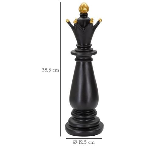 Scultura Alfiere Degli Scacchi In Resina Nera E Oro - Foto 6
