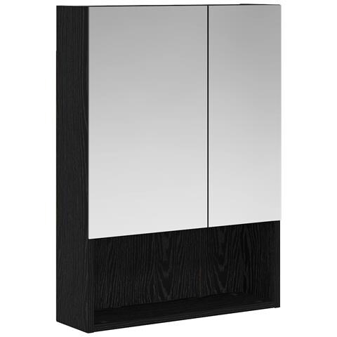 Mobiletto per specchio da bagno Rovere Nero 50 x 14,5 x 70 cm - Foto 1