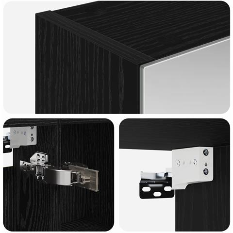 Mobiletto per specchio da bagno Rovere Nero 50 x 14,5 x 70 cm - Foto 9