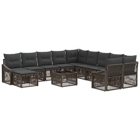 Set Divano da Giardino 12 pcs Grigio polyrattan - Foto 1
