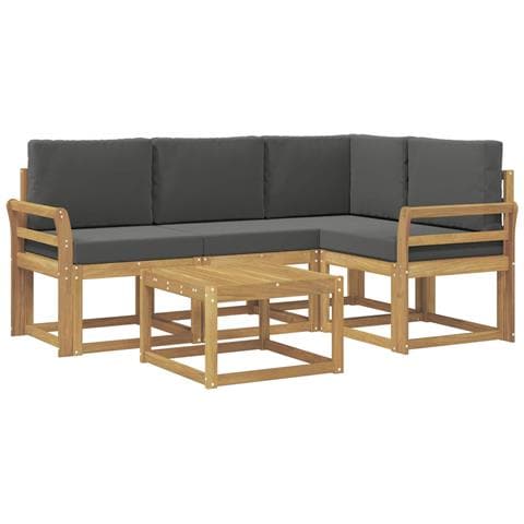 Set di divani da esterno con cuscino 5 pcs Bianco e Antracite - Foto 1