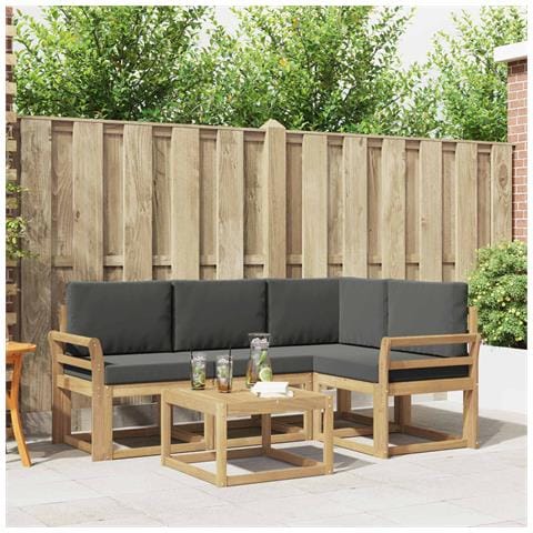Set di divani da esterno con cuscino 5 pcs Bianco e Antracite - Foto 2