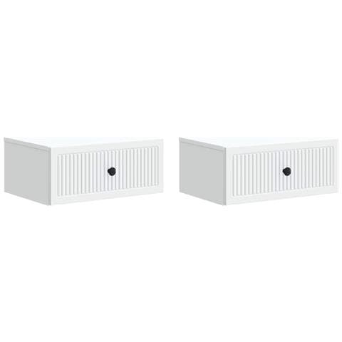 Armadio da Notte con cassetto 2 pcs Bianco 49 x 34,5 x 20 cm - Foto 1
