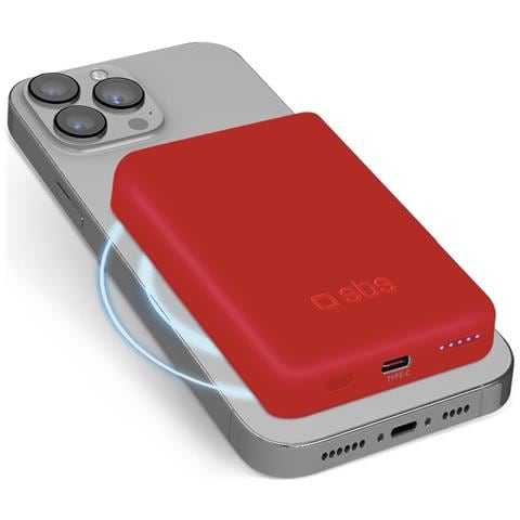 TEBB5000MAG1CR batteria portatile Polimeri di litio (LiPo) 5000 mAh Carica wireless Rosso - Foto 1
