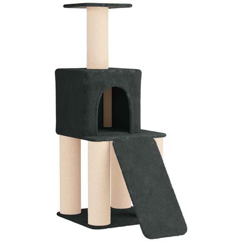 Albero per gatti con pali per graffiare in sisal Grigio Scuro - Foto 1