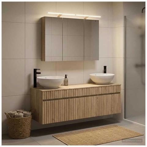 Set di Armadi da Bagno 4 pcs Rovere Sonoma Legno ingegnerizzato - Foto 2