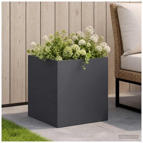 Vaso da giardino Antracite 25 x 25 x 25 cm - Foto 2