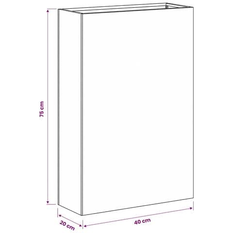 Vaso da giardino 2 pz Argento 40 x 20 x 75 cm Acciaio Inox - Foto 8
