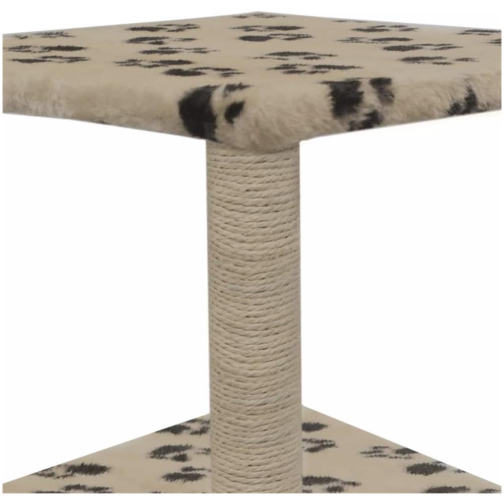 Albero Per Gatti E Tiragraffi Sisal 55 Cm Zampe Stampate Beige - Foto 6
