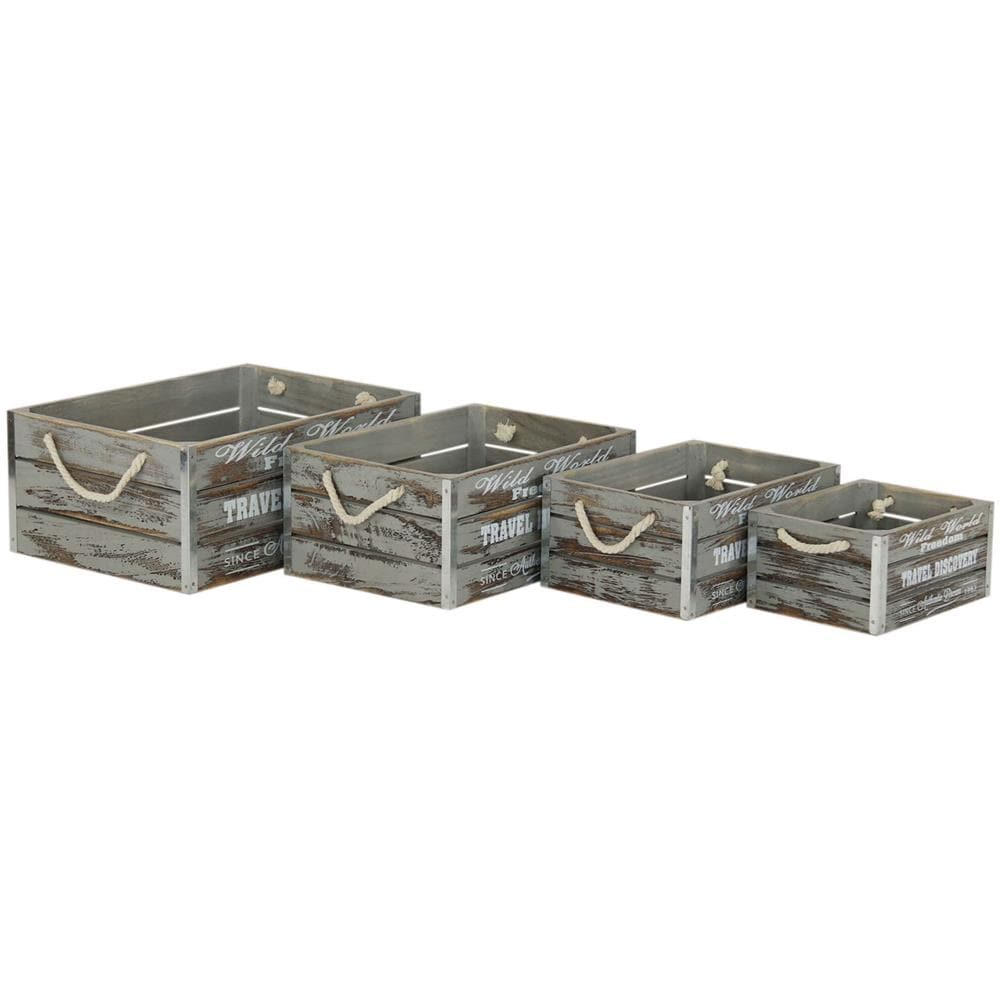 Greyson - Set Di 4 Cassette In Legno - Foto 2