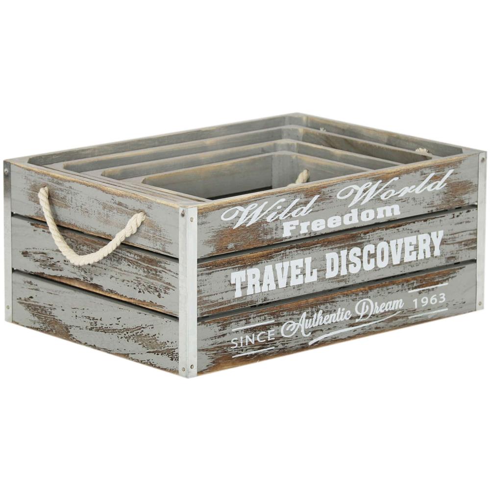 Greyson - Set Di 4 Cassette In Legno - Foto 1