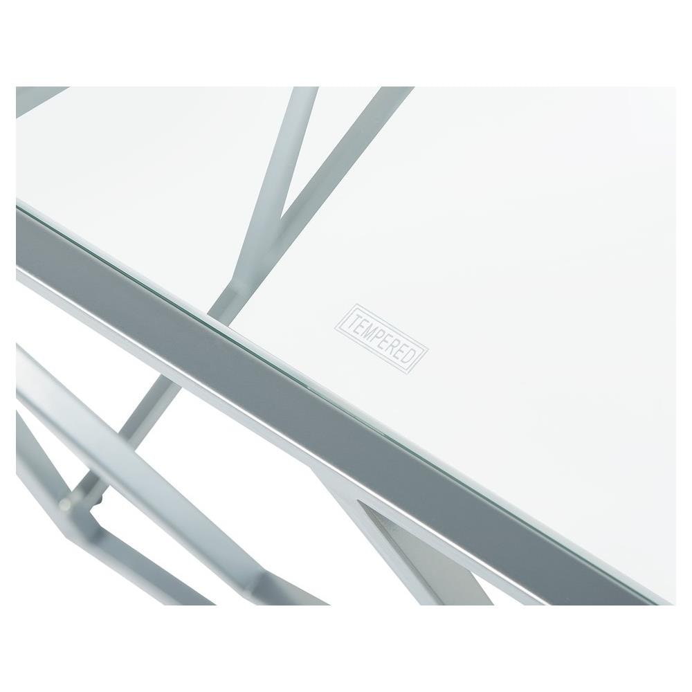 Tavolino Basso Color Argento In Vetro Orland - Foto 2