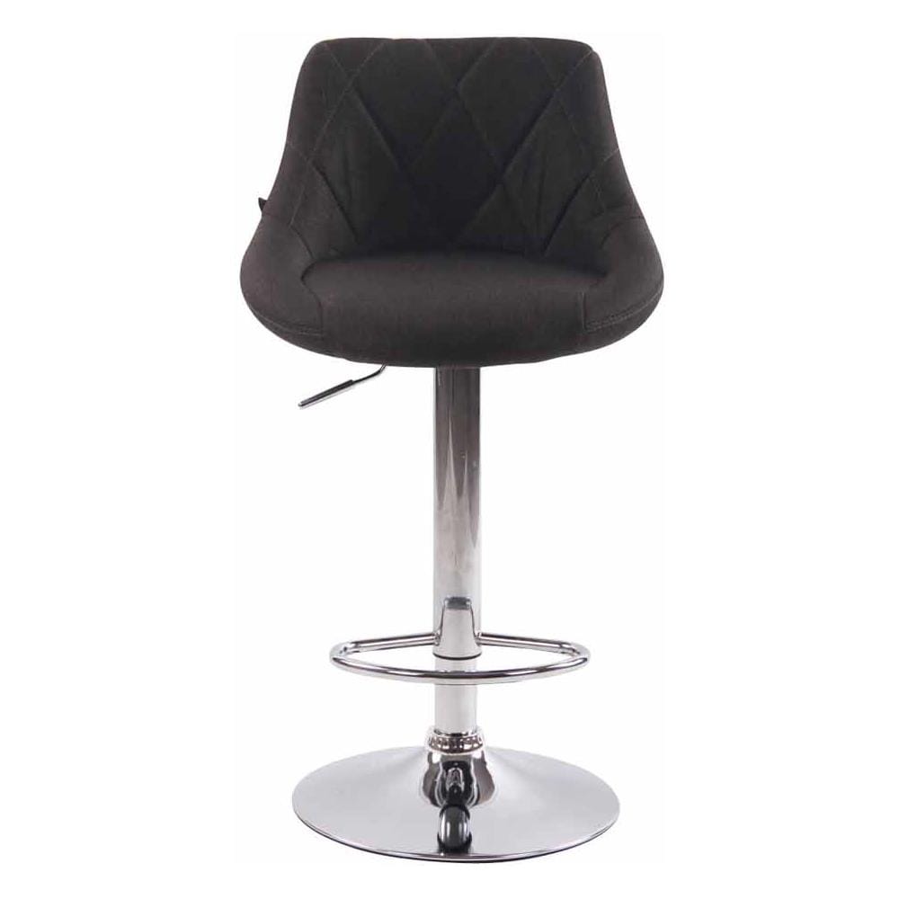 Sgabello Design LAZIO in Tessuto - Sedia Cucina Girevole e Regolabile (83-104 cm) con Poggiapiedi I Sgabello Bar Imbottito Grigio Scuro - Foto 2