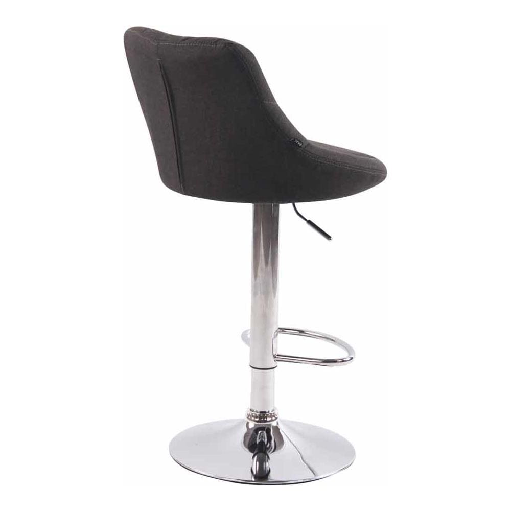Sgabello Design LAZIO in Tessuto - Sedia Cucina Girevole e Regolabile (83-104 cm) con Poggiapiedi I Sgabello Bar Imbottito Grigio Scuro - Foto 4