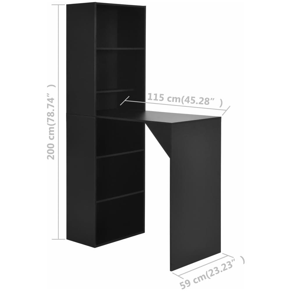 Tavolo da Bar con Mobiletto Nero 115x59x200 cm - Foto 12