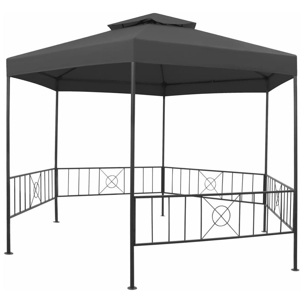 Gazebo Da Giardino 323x275x265 Cm Antracite - Foto 2