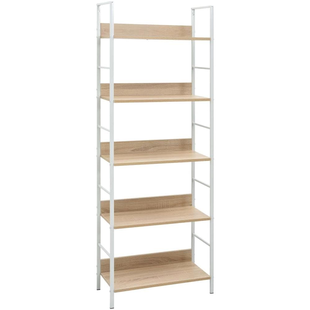 Scaffale Libri 5 Ripiani Rovere 60x27,6x158,5 Legno Multistrato - Foto 1