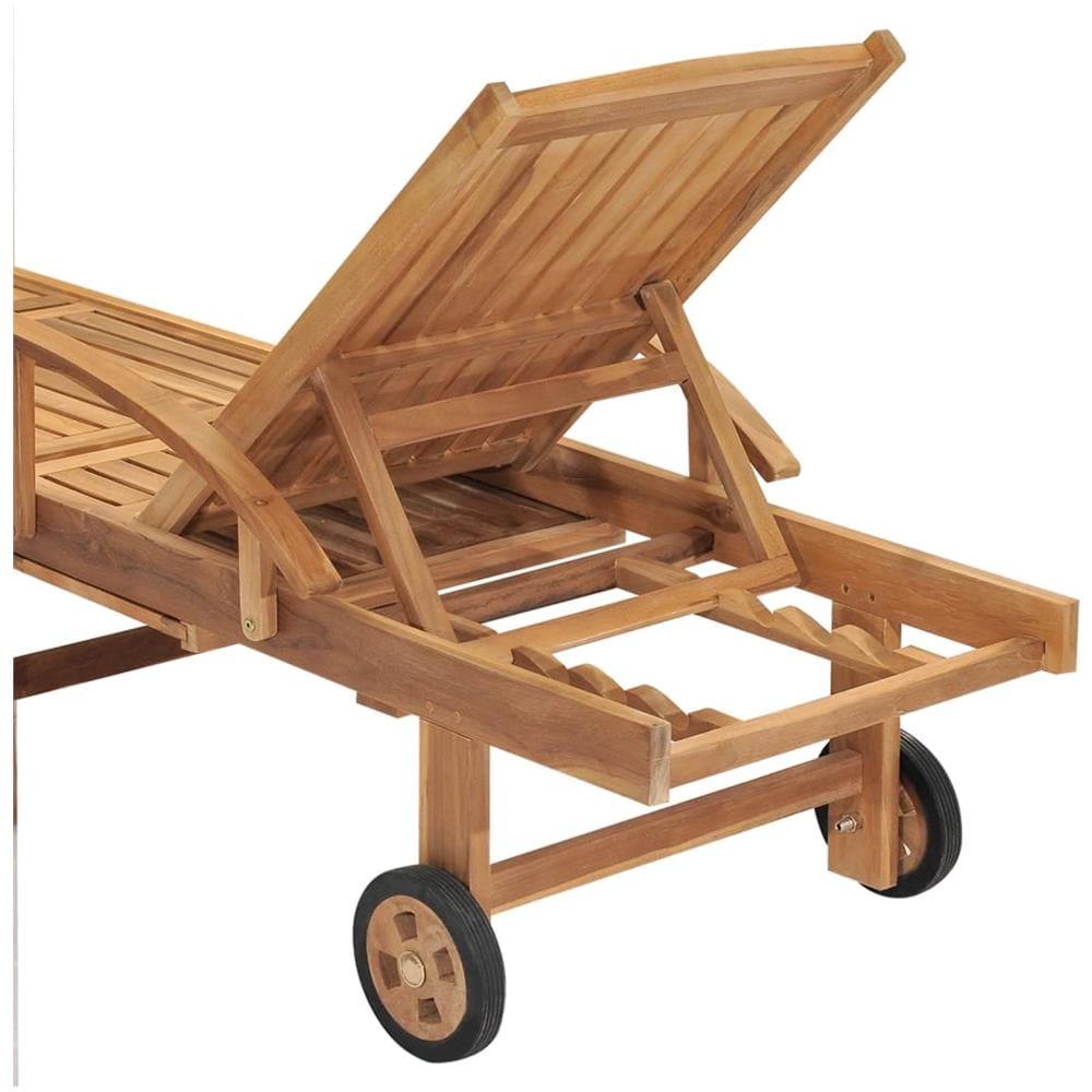 Lettino Prendisole in Legno Massello di Teak - Foto 2