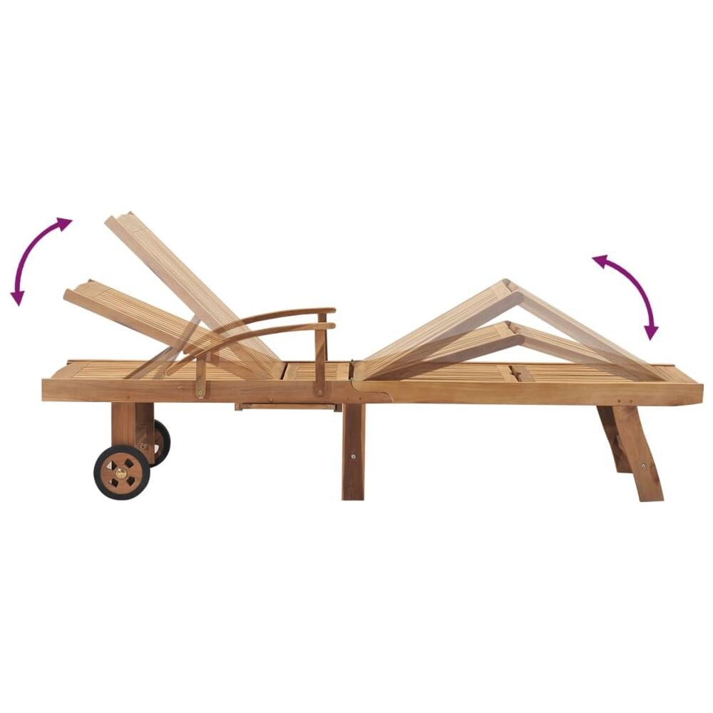 Lettino Prendisole in Legno Massello di Teak - Foto 8