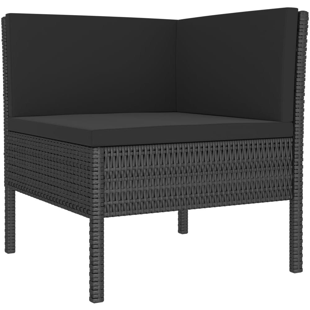 Set Divani Da Giardino 6 Pz Con Cuscini In Polyrattan Nero - Foto 2