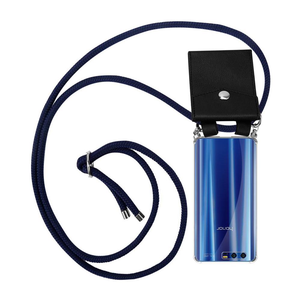 Catena Di Telefoni Cellulari Compatibile Con Honor 9 In Blu Notte - Coperchio Protettivo In Silicone Con Anelli D'argento, Cinturino In Corda E Custodia Staccabile - Foto 1
