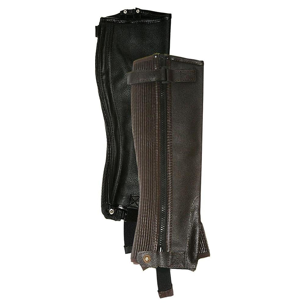 Gambali Da Equitazione Da Adulto In Pelle Con Cerniera Lampo E Fascia Elastica Laterale Xs - Foto 1
