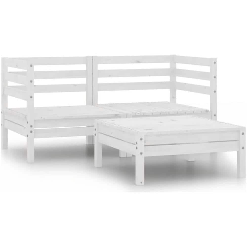 Set Divani Da Giardino 3 Pz In Legno Massello Di Pino - Foto 1