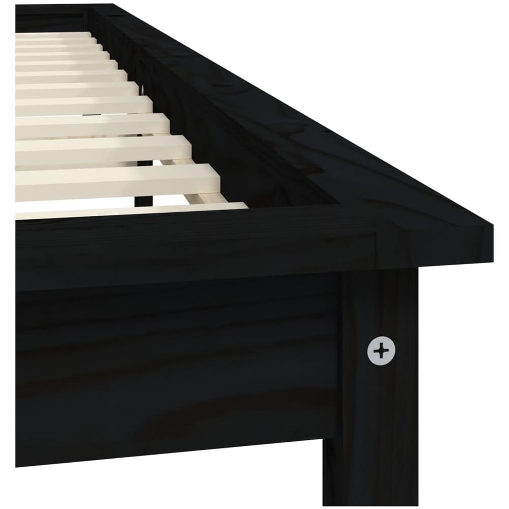 Giroletto Nero 140x190 Cm In Legno Massello Di Pino - Foto 2