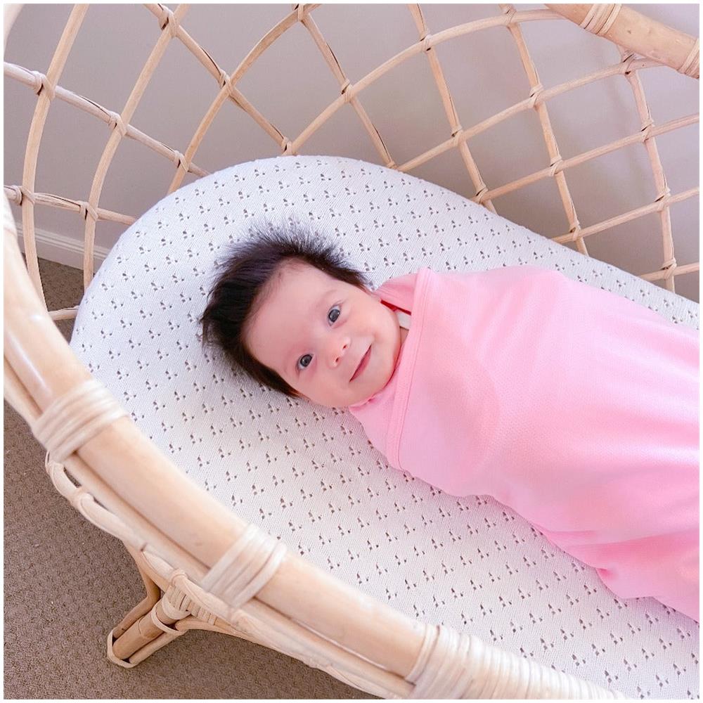 Koala Hugs Coperta Estiva Swaddle - Coperta Per Neonati 0-3 Mesi - Impacco Per Bambini - Rosa Confetto - Foto 1