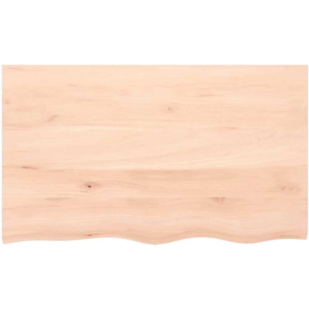 Piano per Tavolo 100x60x2 cm in Rovere Massello Non Trattato - Foto 3