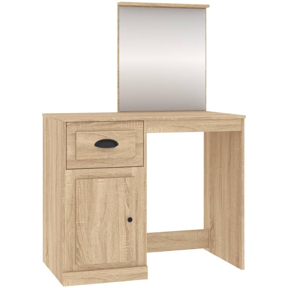 Toeletta Specchio Rovere Sonoma 90x50x132,5cm Legno Multistrato - Foto 2