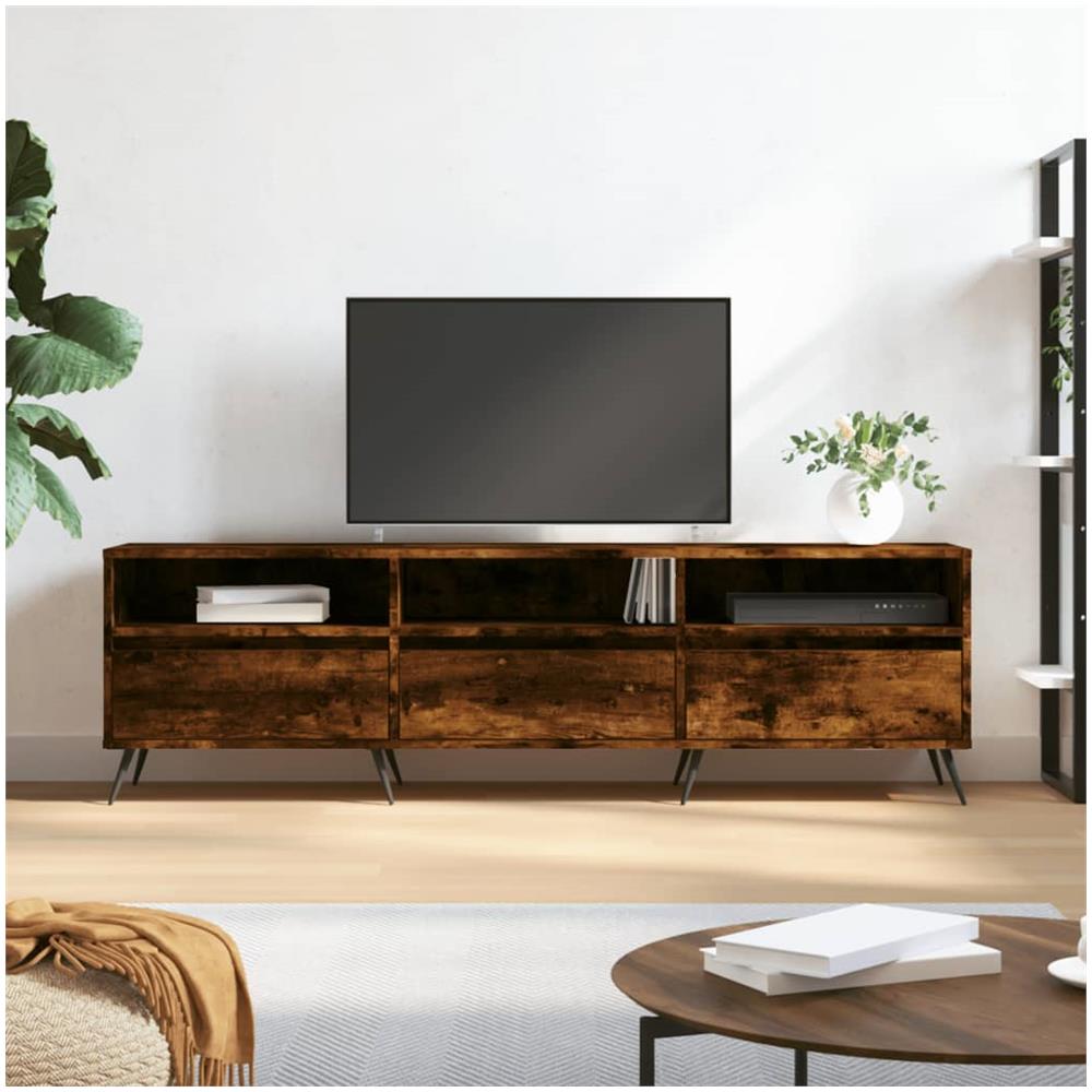 Mobile Porta Tv Rovere Fumo 150x30x44,5 Cm In Legno Multistrato - Foto 1