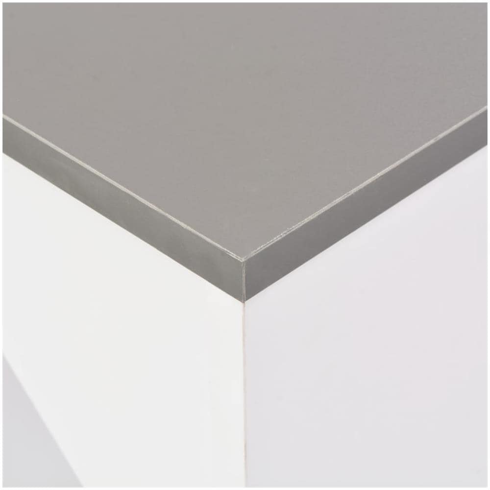 Tavolo da Bar con Scaffale Mobile Bianco 138x39x110 cm - Foto 2